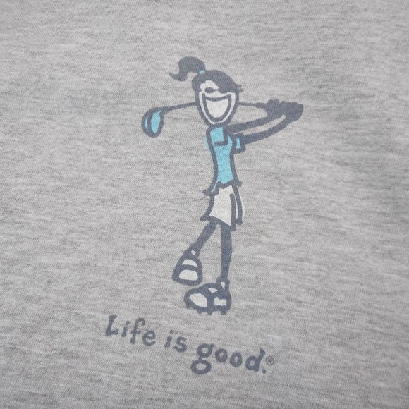 Life Is Good Women's Size M Crusher Tee Gray Golf Cartoon T-shirt Short Sleeve - Picture 5 of 6